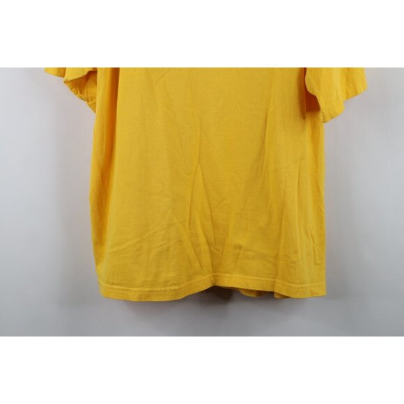 Vtg 90s Streetwear Mens XL Spell Out Anchorage Alaska USA Flag T-Shirt Yellow - Picture 3 of 9